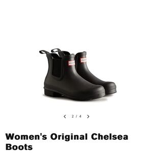 Hunter Black Ankle Boots with Elastic Panels